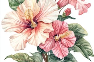hand paint botanical illustrations