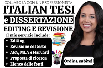 revisione, editing e formattazione professionale della tua tesi in italiano