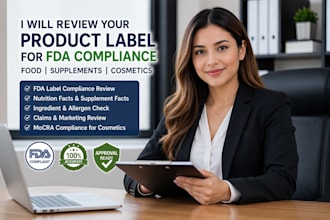 review your food, supplement or cosmetic label for fda compliance
