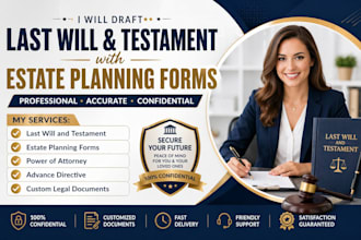 draft last will and testament and estate planning forms