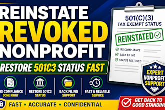 reinstate revoked nonprofit 501c3 and restore irs status