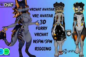 custom vrchat avatar, vrc avatar, furry nsfw avatar, vr character
