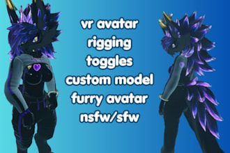 custom vrchat avatar, vrc avatar, furry nsfw avatar, vr character