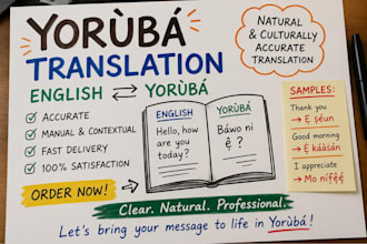 translate, interpret and teach anything yoruba
