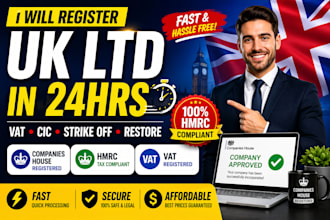 register uk ltd, strike off or restore company, cic registration, vat number