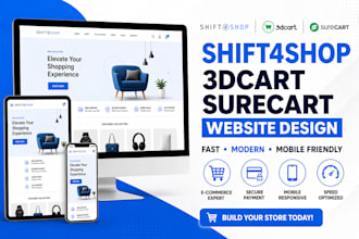 build shift4shop 3dcart surecart ecommerce website design redesign migration