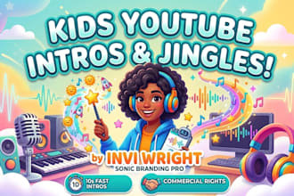 produce youtube intro, kids outro song, podcast jingle for your kids channel