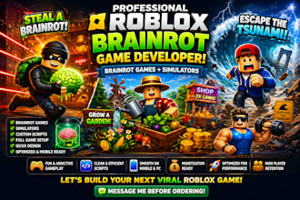 develop roblox steal a brainrot game, escape the tsunami for brainrot game