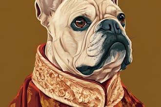 draw pet portrait, dog portrait, cat portrait oil painting