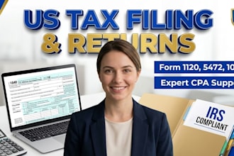 do US tax filing, US tax returns, llc tax, business tax 1120 5472 1040 cp