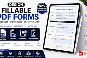 design fillable PDF form, checklist, worksheet, and questionnaire form