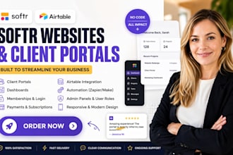 build softr io airtable client portal web app automation saas mvp nocode website