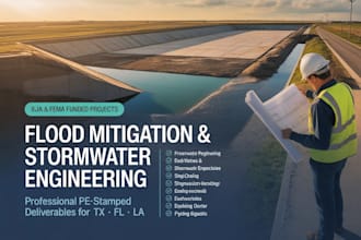 design flood mitigation systems, stormwater master planning for tx, fl, la