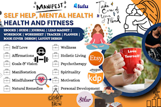 write self help, mental health, wellness guide, mindset ebook journal workbook