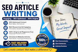 write SEO optimized articles posts and christian content
