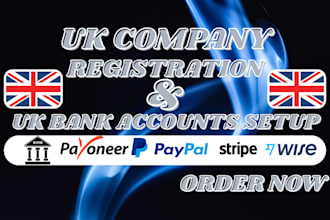 register your UK ltd company with bank account setup