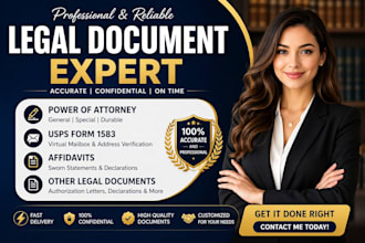 prepare power of attorney, usps 1583, affidavits and legal documents