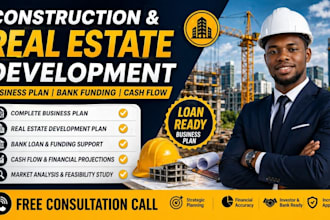 write construction real estate development business plan bank funding cash flow