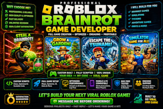 professionally build roblox games develop full game  and create custom game