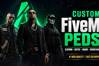 design custom fivem peds, fivem clothing and fivem peds outfits for your server