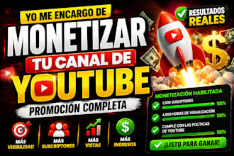 realizar una promocion completa de monetizacion del canal de youtube