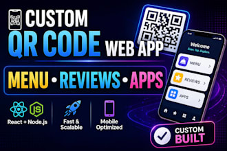 build custom qr code web app for menu reviews memorials using react node pos app