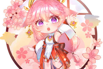 draw ute chibi character, oc, roblox avatar, or vtuber
