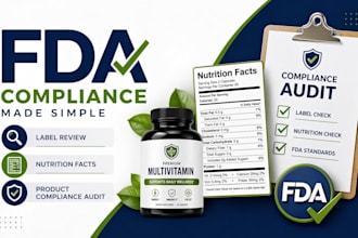 provide fda label review nutrition facts and fda product compliance audit