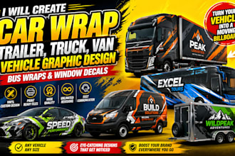create car wrap trailer truck van vehicle graphic design bus wraps window decals