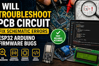 troubleshoot pcb circuit, fix schematic errors, esp32 firmware bugs arduino