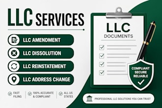 llc amendment, llc dissolution, llc reinstatement, llc address change