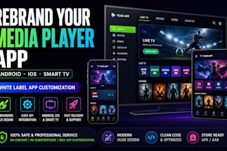 rebrand and customize your white label iptv player app for android, ios, smart