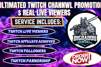 twitch promotion twitch affiliate live viewers twitch channel promotion