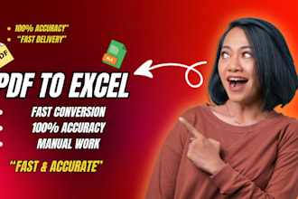 manually convert PDF to excel with high accuracy