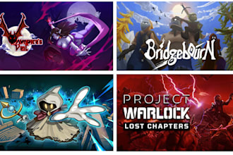 design sci fi cyberpunk steam capsule banner art, game banner, background art