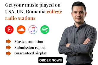 do music promotion to 600 USA UK romania college radio stations dj clubhouse