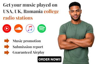 do music promotion to 600 USA UK romania college radio stations dj clubhouse