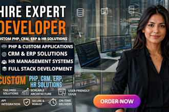 develop your PHP custom CRM software erp and HR, pos, odoo, wmsa and inventory