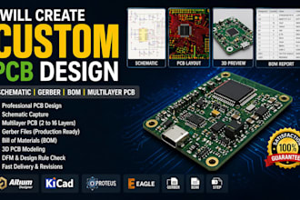 create custom pcb design, schematic, gerber, bom, multilayer pcb