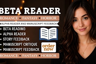 beta reader fantasy, romance beta read, horror beta read, alpha reader critique