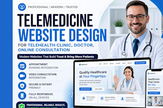 design telemedicine website for telehealth clinic doctor online consultation