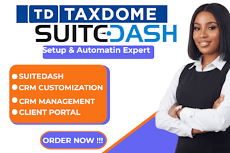 setup suit dash crm client portal  project management automation workflows