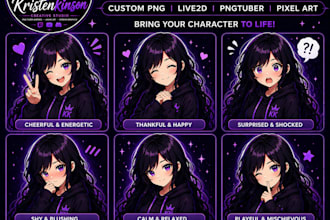 design 2d character live2d vtuber png vtuber pngtuber pixelart  png tuber