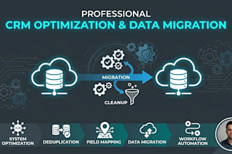 perform CRM data migration, cleanup, and process optimization