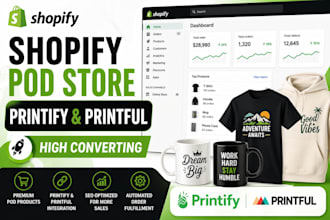 do shopify print on demand store printify printful etsy shopify pod store setup