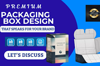 do product packaging box design, mailer box, dieline and label design