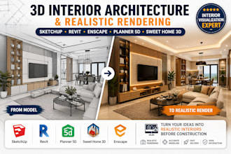 sketchup 3d model interior architecture revit planner 5d sweet home 3d enscape