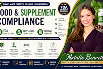 do food and supplement compliance, fda registration, fmea and product labeling