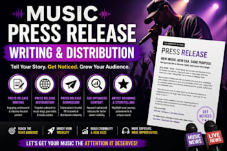 write music press release distribute press release submit music press release