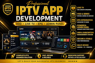 build a complete app with vod, epg, live TV and admin panel